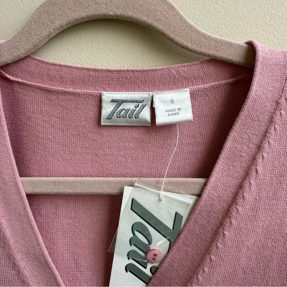 NWT pink Tail Golf tennis Cardigan cotton sweater Size Small